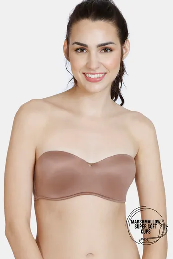 Buy Zivame Marshmallow Padded Wired Low Coverage Strapless Bra - Beaver Fur